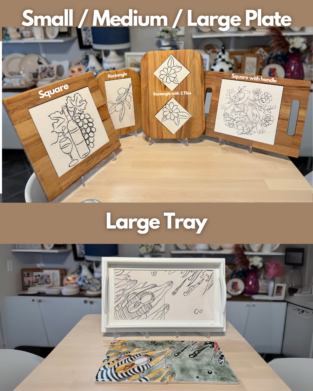 Pottery Painting - Charcuterie Boards & Serving Trays