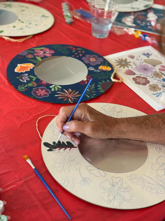 Wooden Mirror Painting