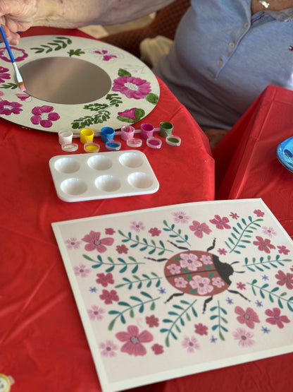 Wooden Mirror Painting