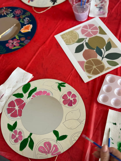Wooden Mirror Painting
