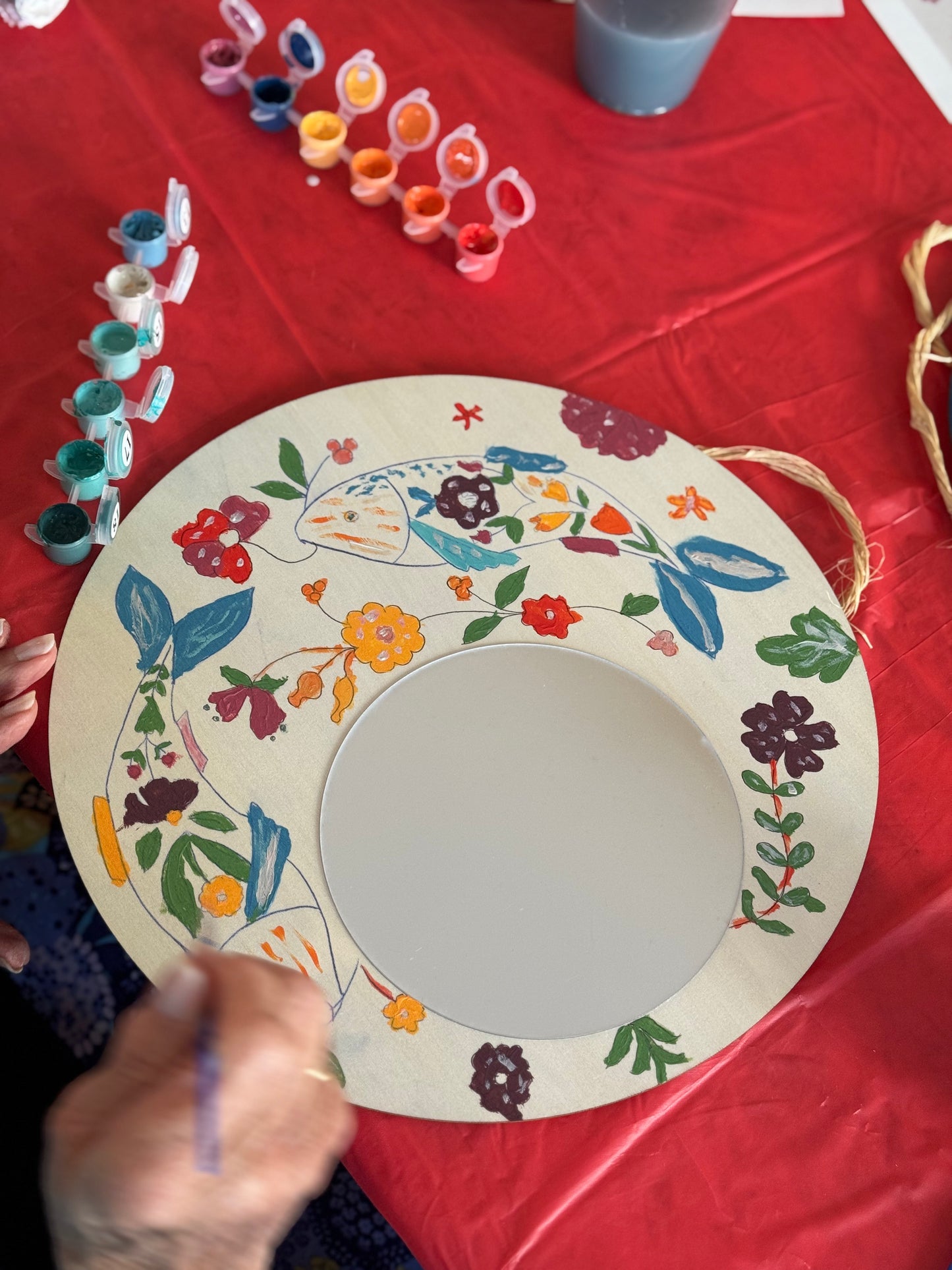 Wooden Mirror Painting
